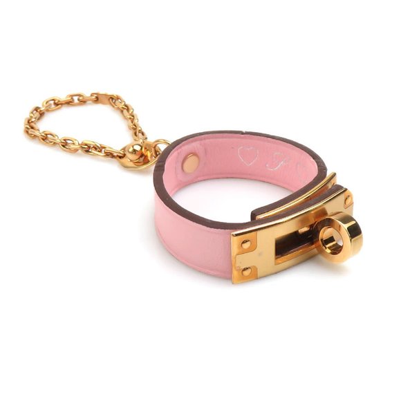 Hermes Hermès Kelly Glove Holder Charm, Leather, Metal, Pink Gold, Women's, e... - Picture 1 of 5